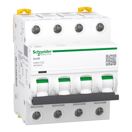 [A9F89432] INTERRUPTOR AUTOMÁTICO MAGNETOTÉRMICO IC60H 4P 32A C, SCHNEIDER ELECTRIC