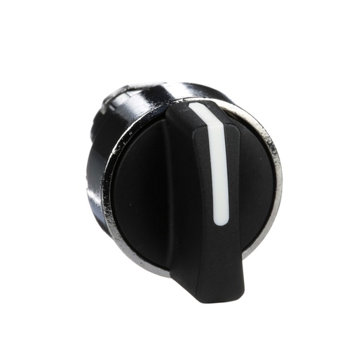 [ZB4BD5] CABEZA SELECTOR DIÁMETRO 22 MANETA CORTA NEGRA 3 VUELTA CONTACTO EMBELLECEDOR METÁLICO, SCHNEIDER ELECTRIC