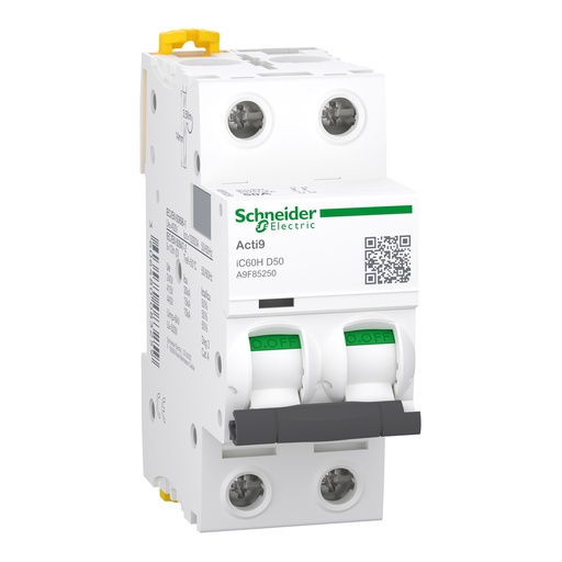 [A9F85250] INTERRUPTOR AUTOMÁTICO MAGNETOTÉRMICO IC60H 2P 50A CURVA-D, SCHNEIDER ELECTRIC