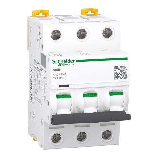 [A9F85340] INTERRUPTOR AUTOMÁTICO MAGNETOTÉRMICO IC60H 3P 40A CURVA-D, SCHNEIDER ELECTRIC