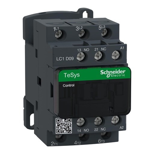 [LC1D09F7] CONTACTOR 9A 1NA/1NC 110V 50/60HZ, SCHNEIDER ELECTRIC