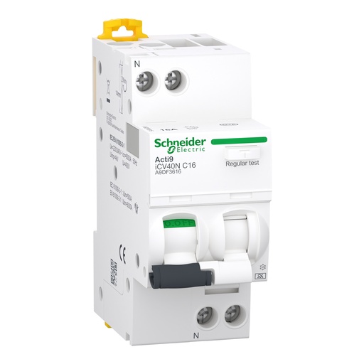 [A9DF3616] DISYUNTOR ACTI9 ICV40N 1PN C 16A 30MA ASI RCBO, SCHNEIDER ELECTRIC