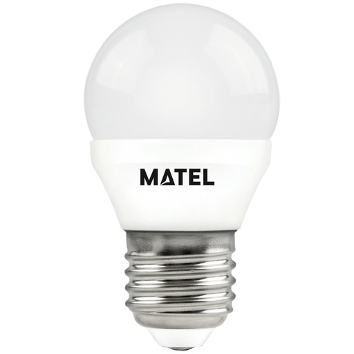 BOMBILLA LED ESFERICA  ALUM.E27 5W CÁLIDA/NEUTRA/FRIA, MATEL