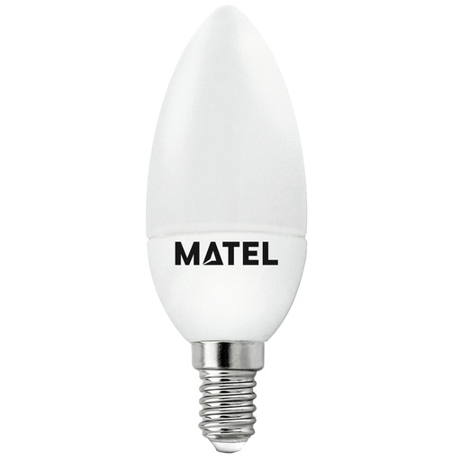 BOMBILLA LED VELA ALUM.E14 8W CÁLIDA/NEUTRA/FRIA, MATEL