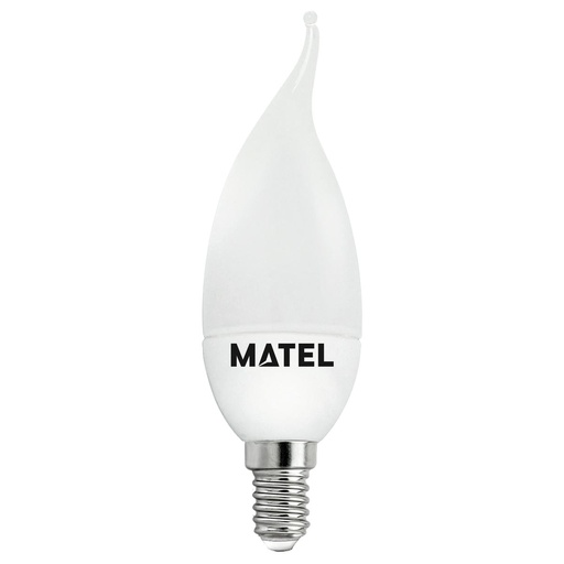 BOMBILLA LED VELA FLAMA E14 8W CALIDA/NEUTRA/FRIA, MATEL